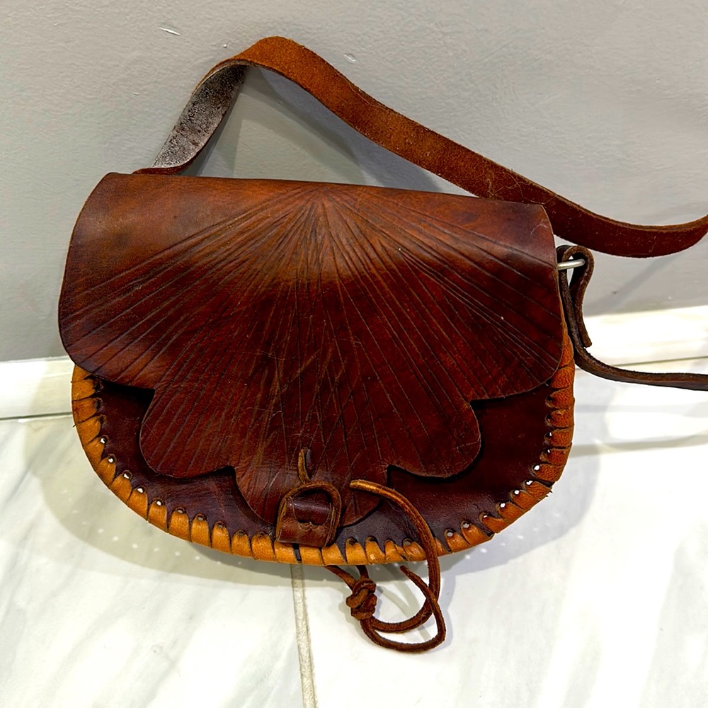 Handmade leather crossbody made in Morocco